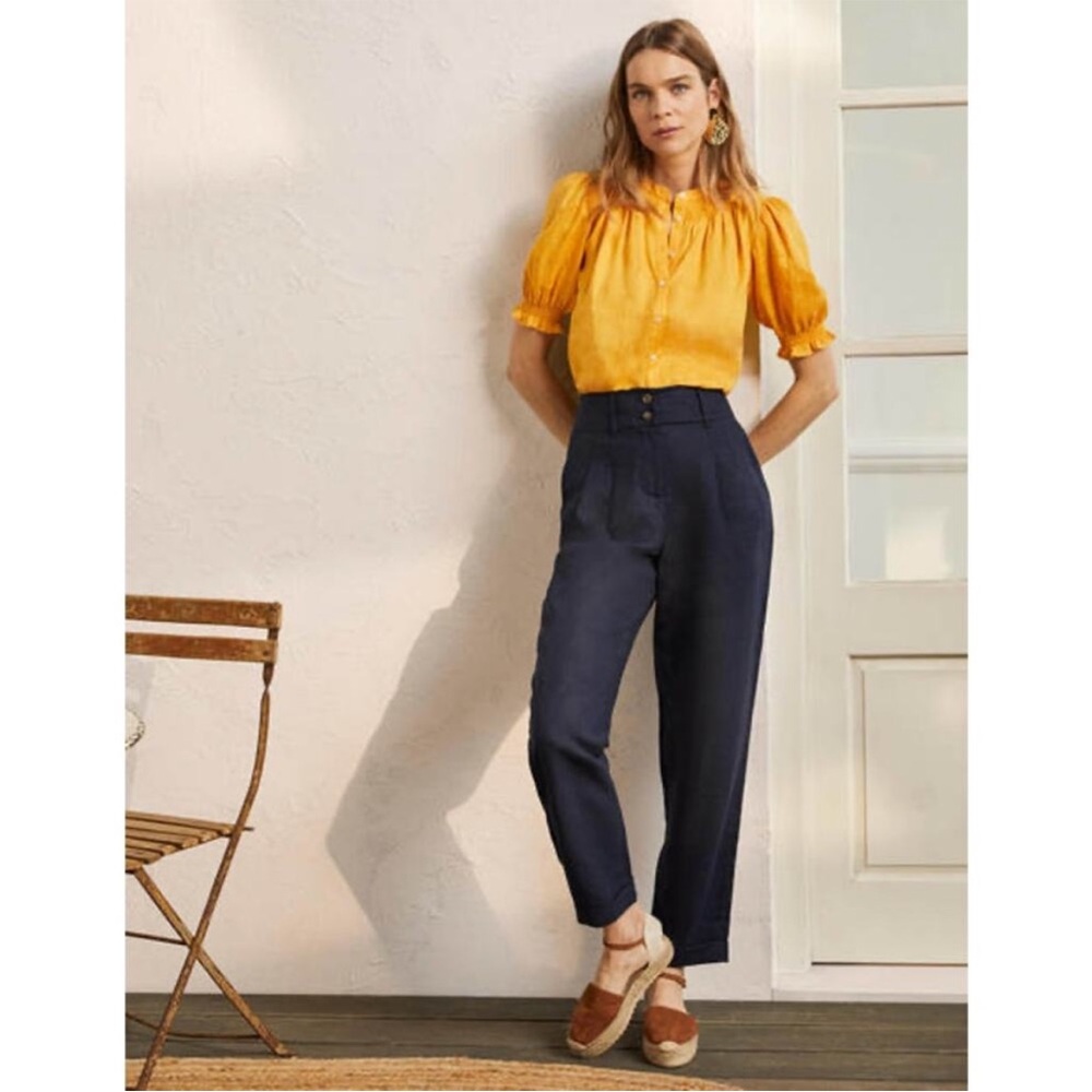 Boden navy linen pants size 14R